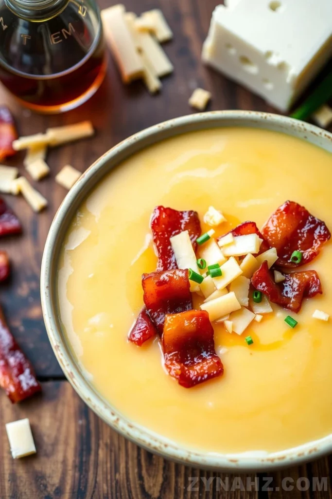 Maple Bacon & Cheddar Soup Recipe - Zynahz