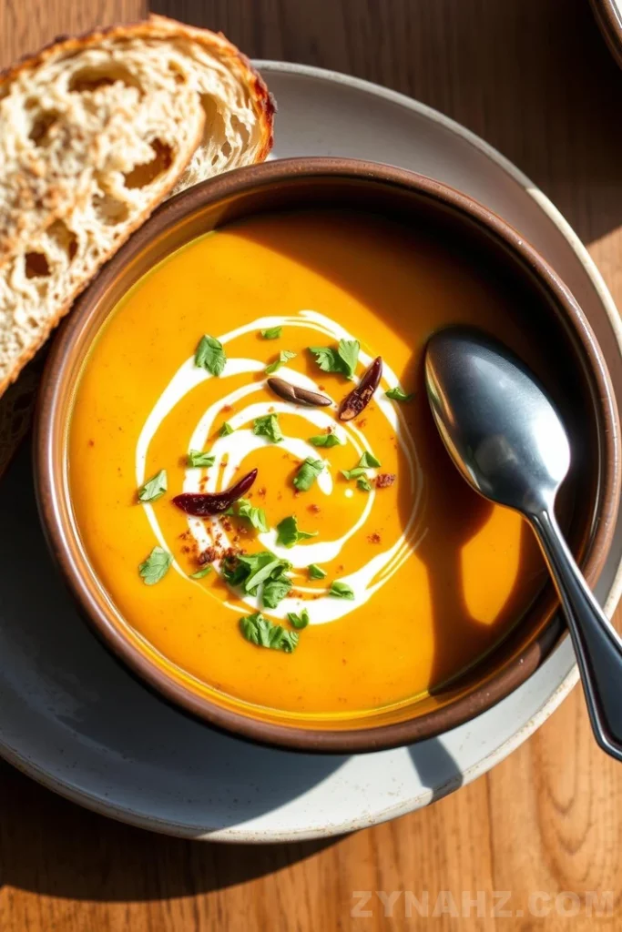 Coconut Curry Butternut Squash Soup Recipe - Zynahz