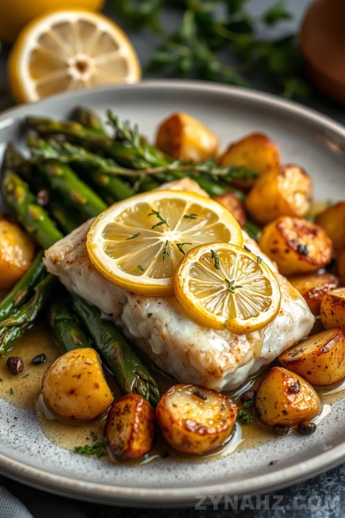 Baked Cod with Lemon and Thyme Recipe - Zynahz