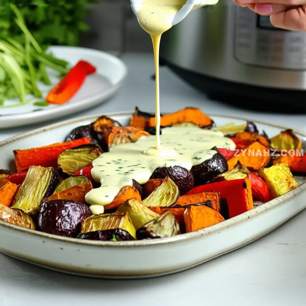 Roasted Vegetables with Tahini Dressing Recipe - Zynahz