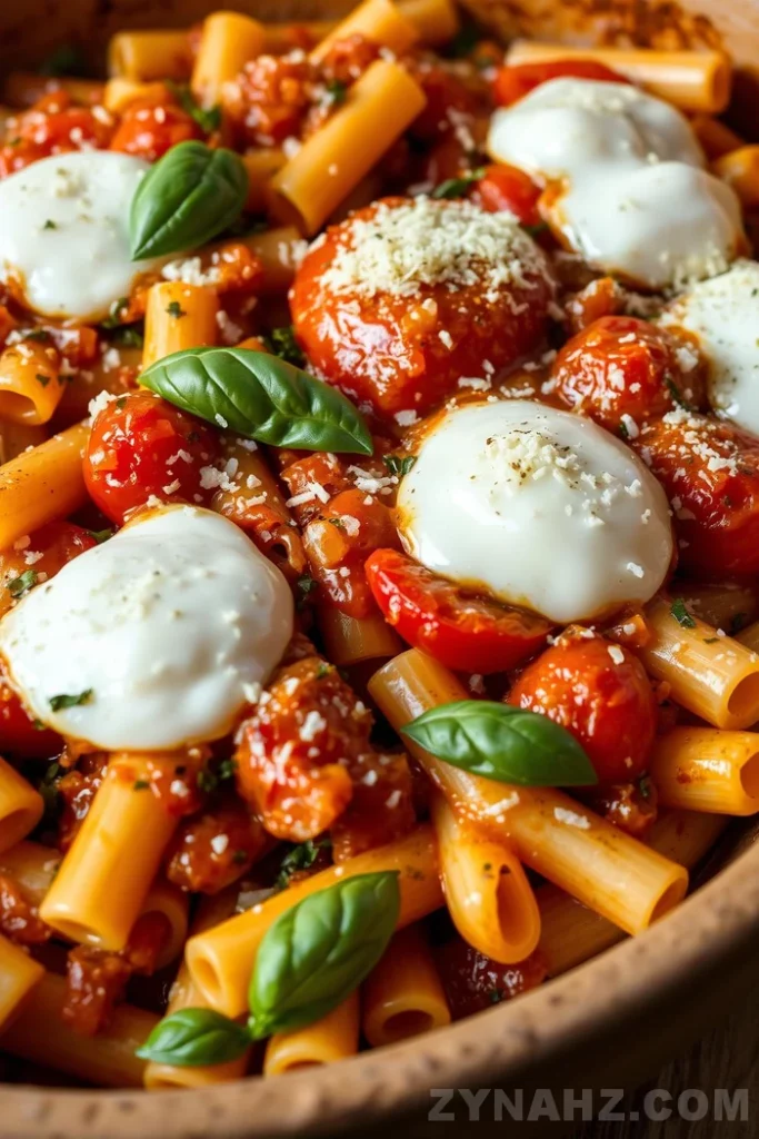 Tomato Basil Baked Ziti Recipe - Zynahz