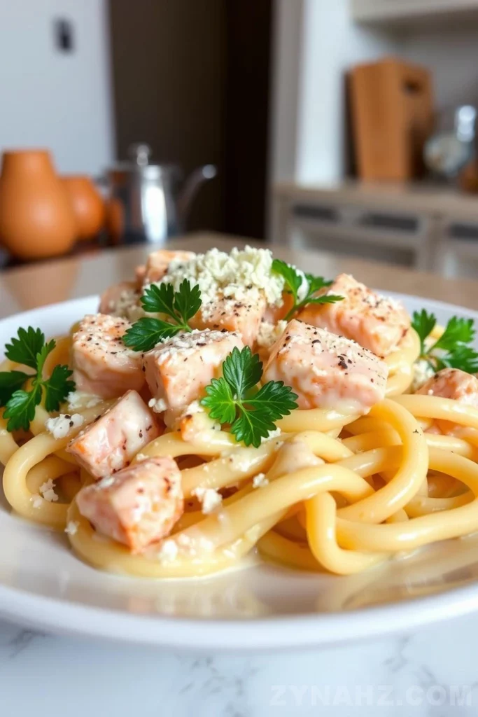 Salmon Alfredo Ziti Recipe - Zynahz