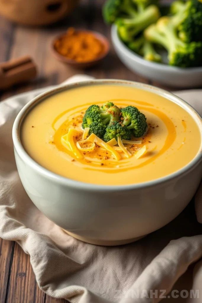 Broccoli Cheddar Soup with Turmeric Recipe - Zynahz