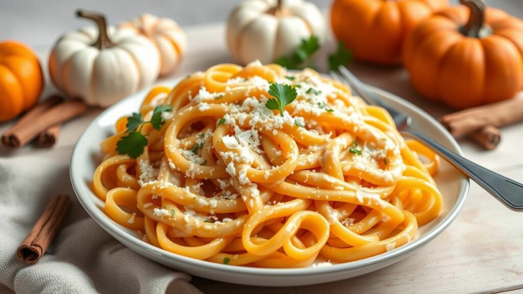 Pumpkin Alfredo Pasta Recipe
