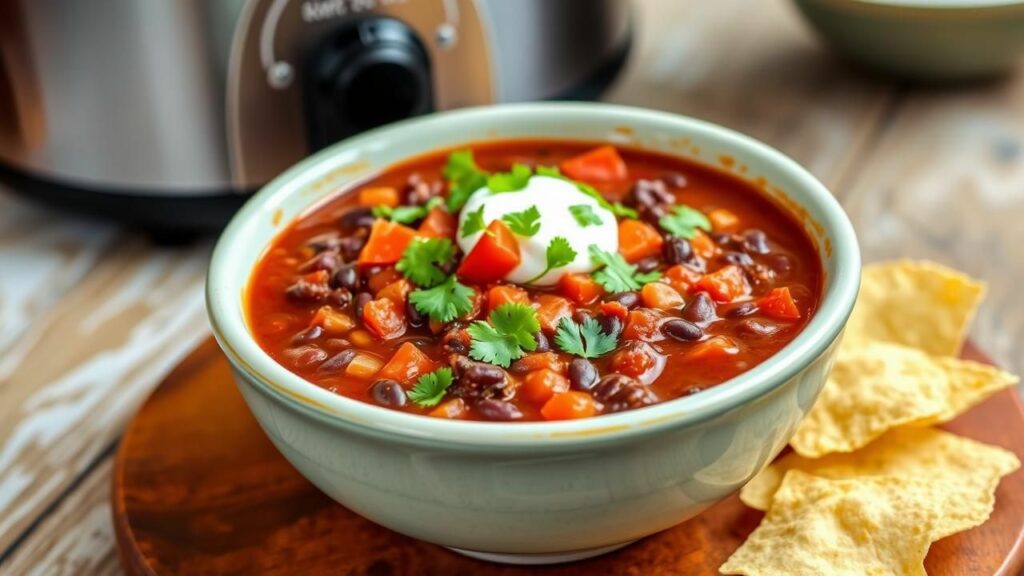 Slow Cooker Spicy Black Bean Soup Recipe
