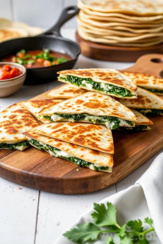 Savory Spinach and Feta Quesadillas Recipe - Zynahz
