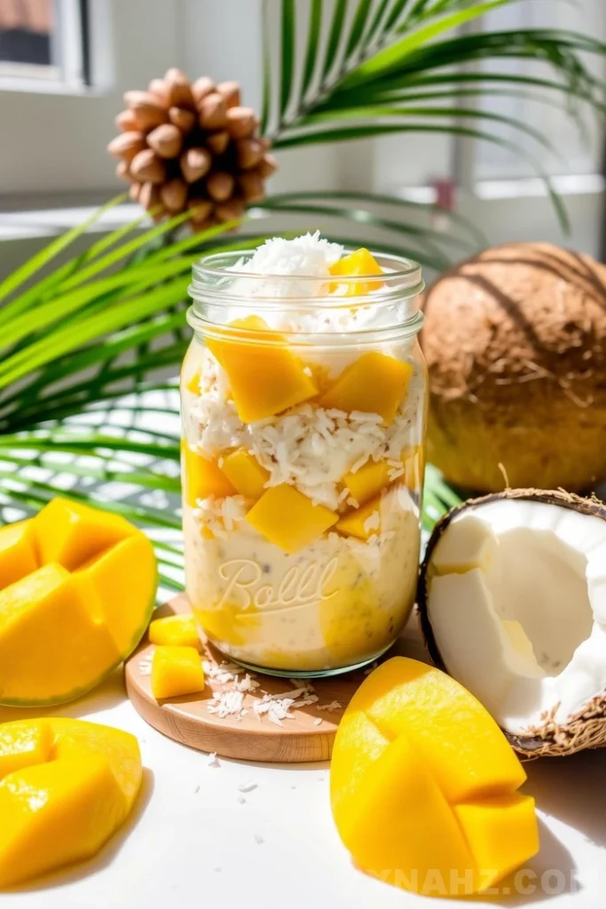 Tropical Coconut Mango Overnight Oats Recipe - Zynahz