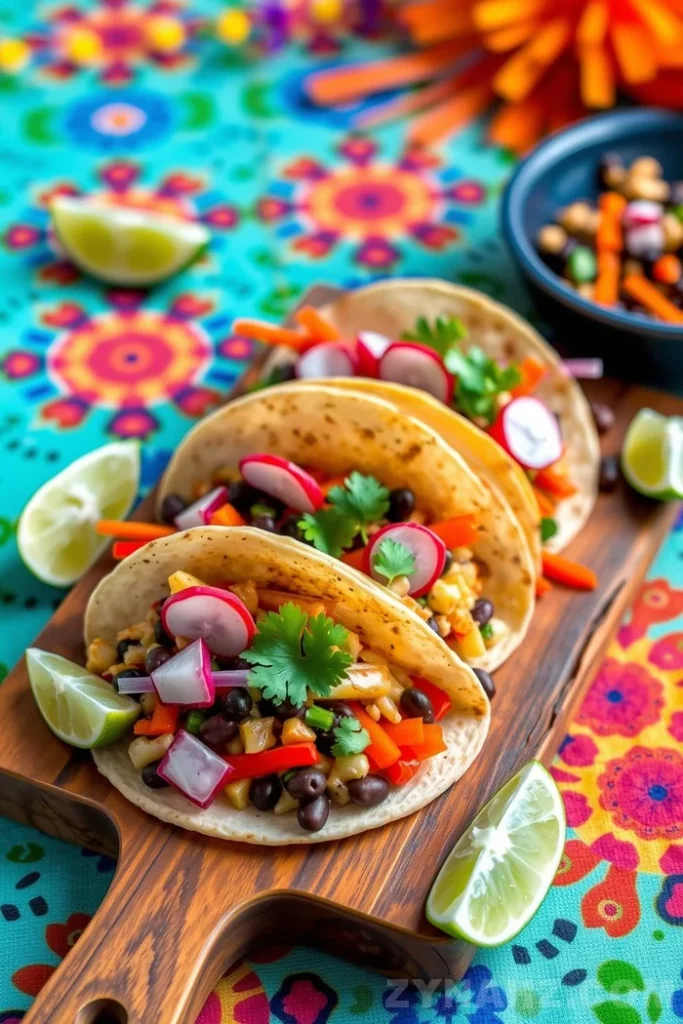 Veggie Tacos with Black Beans Recipe - Zynahz