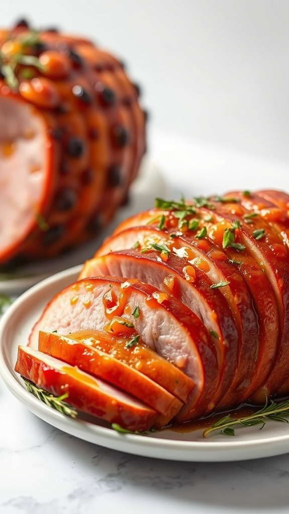 12. Apricot Glazed Ham with Herbs