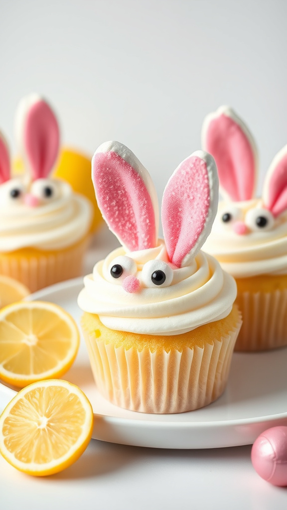 15. Luscious Lemon Bunny Cupcakes