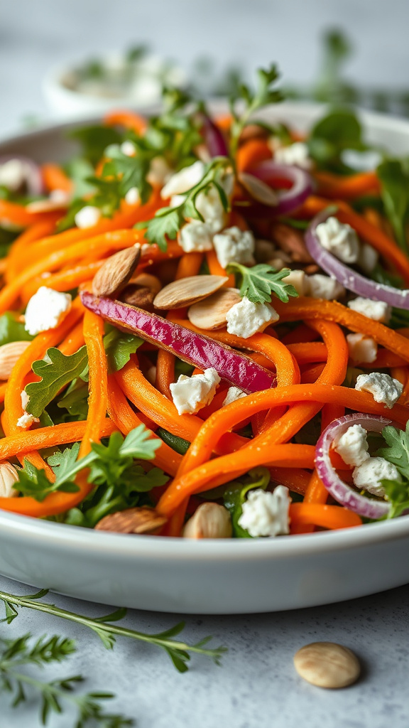 7. Rainbow Carrot Salad with Citrus Vinaigrette