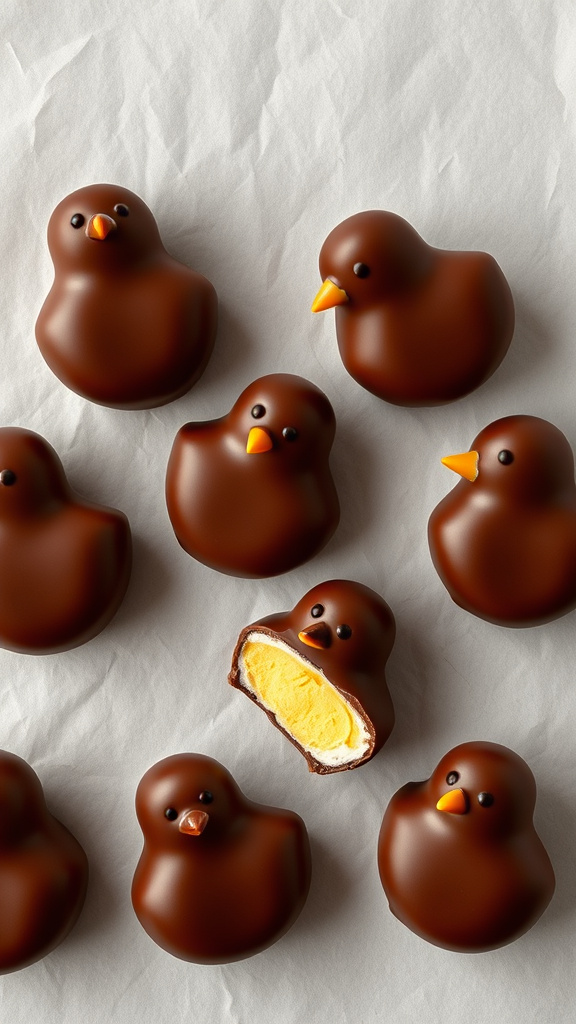 11. Chocolate Coated Marshmallow Chicks