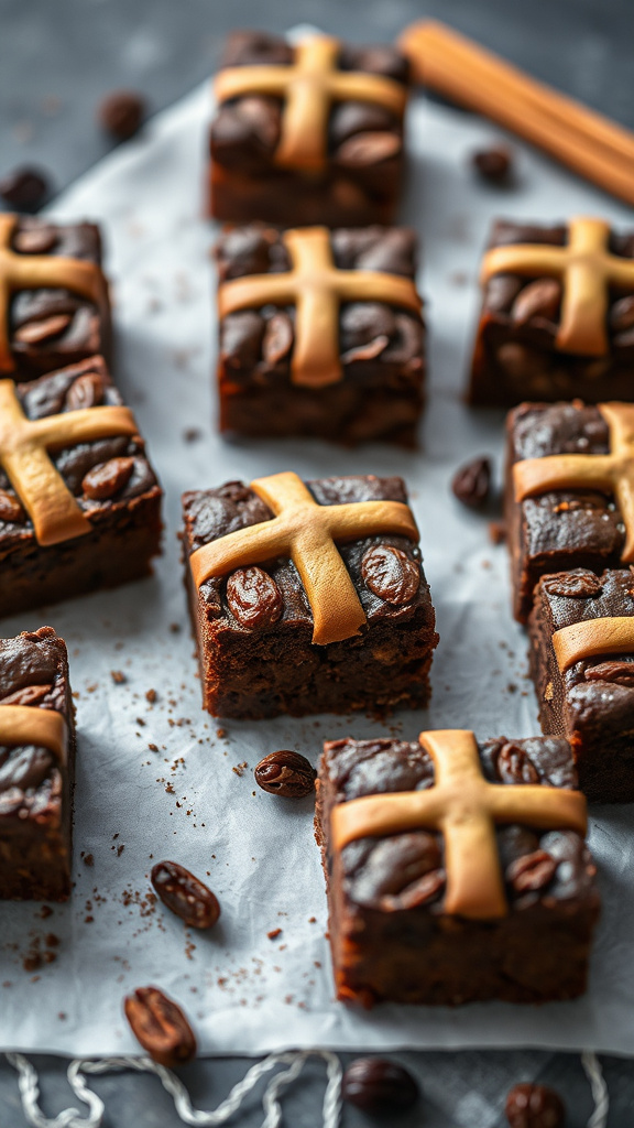 4. Hot Cross Bun Brownies