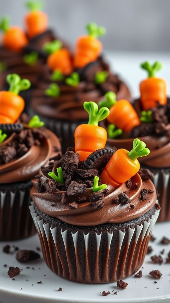 5. Chocolate Carrot Patch Cupcakes