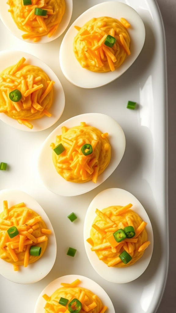 18. Jalapeño Cheddar Deviled Eggs