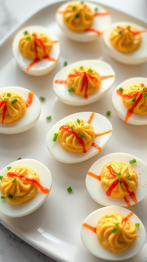 3. Spicy Sriracha Deviled Eggs