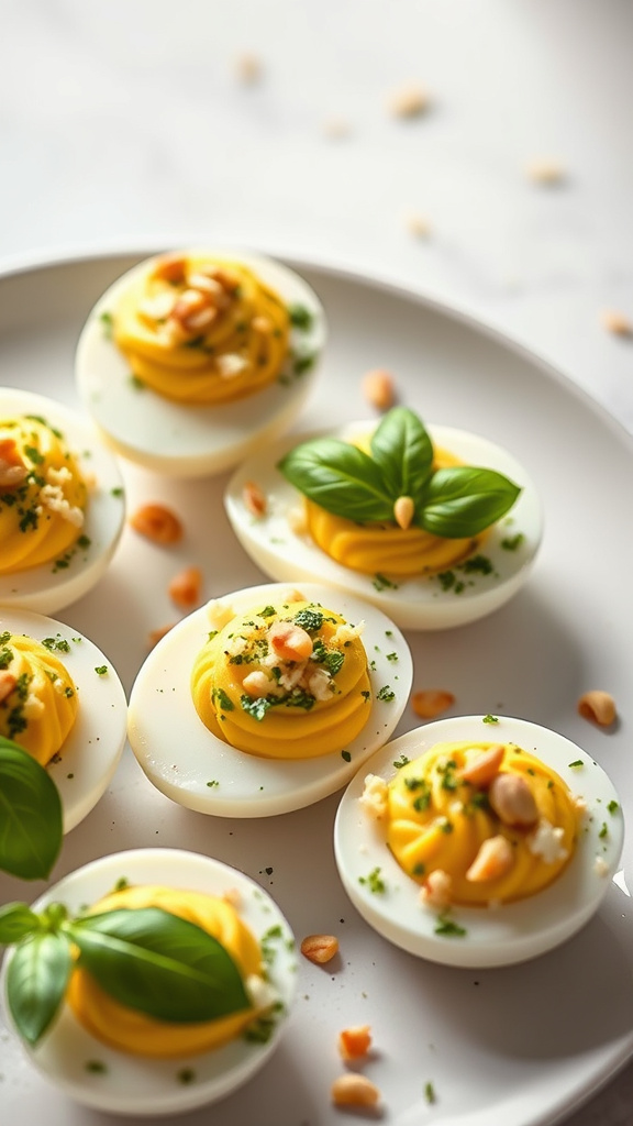 5. Pesto Parmesan Deviled Eggs