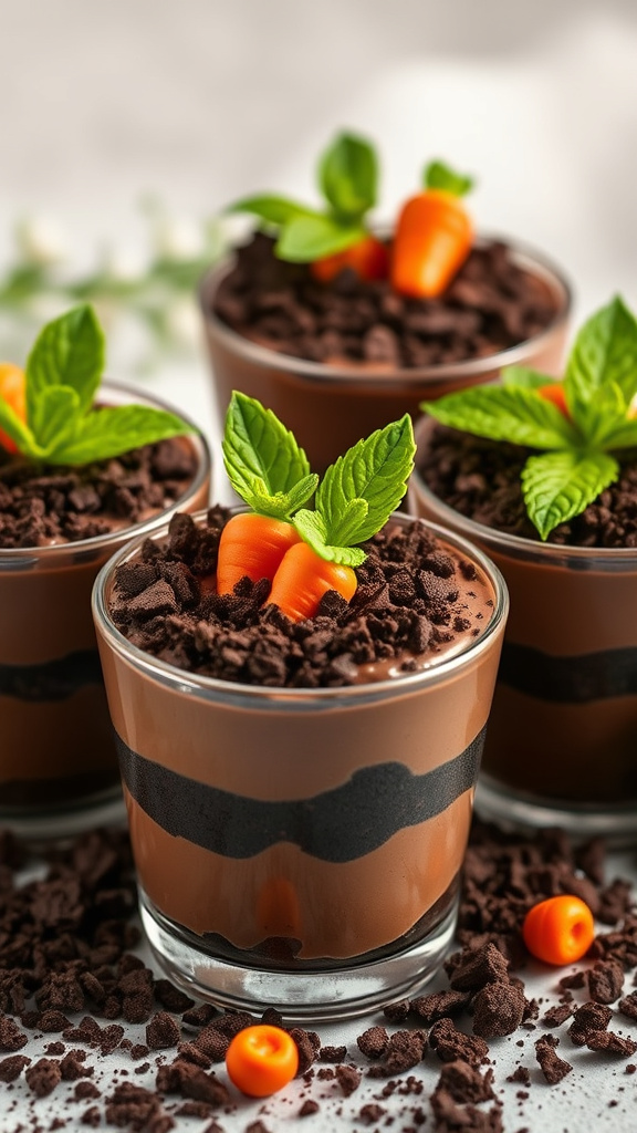 10. Carrot Patch Dirt Cups