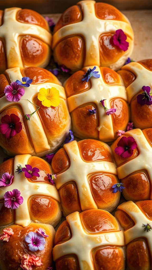 15. Floral Hot Cross Buns