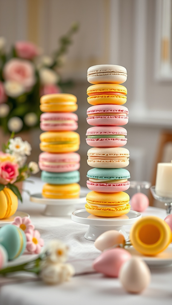 6. Pastel Macaron Towers