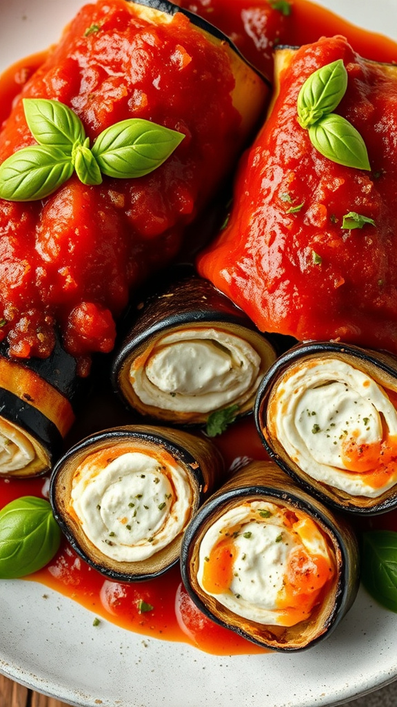 14. Ricotta-Stuffed Eggplant Rolls