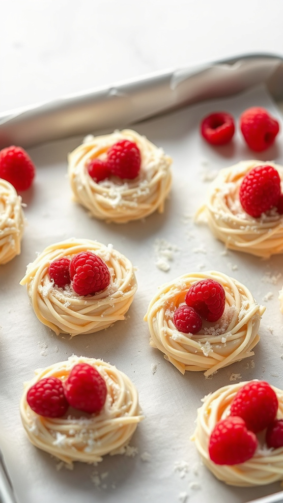 9. White Chocolate Raspberry Nests