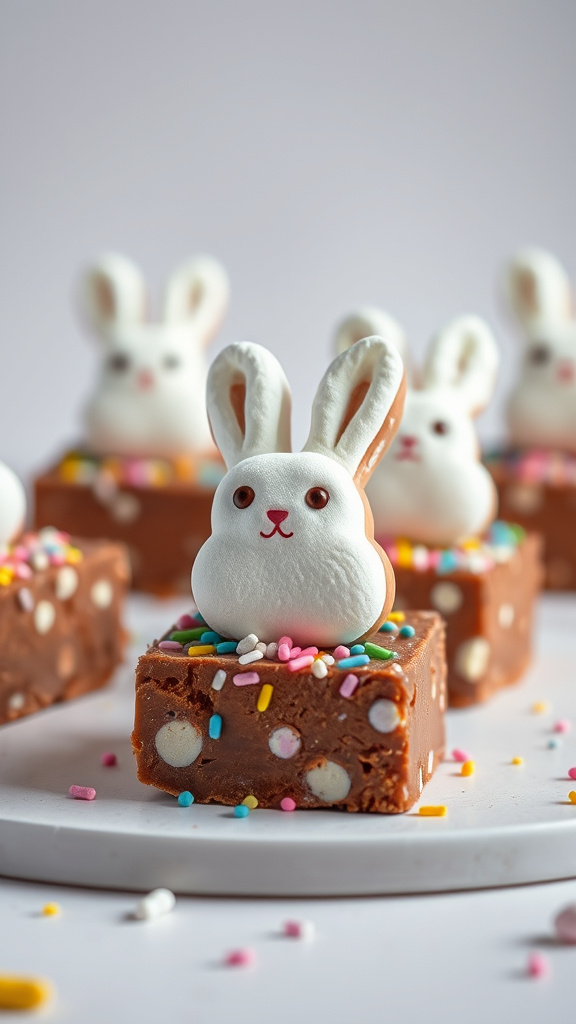 15. Easter Bunny Fudge Squares