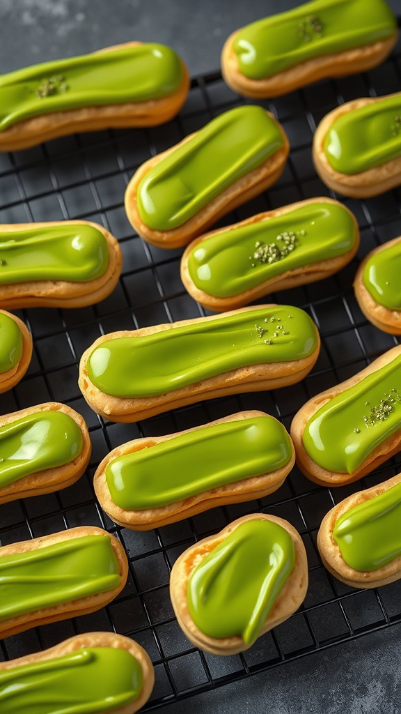 20. Matcha Green Tea Eclairs