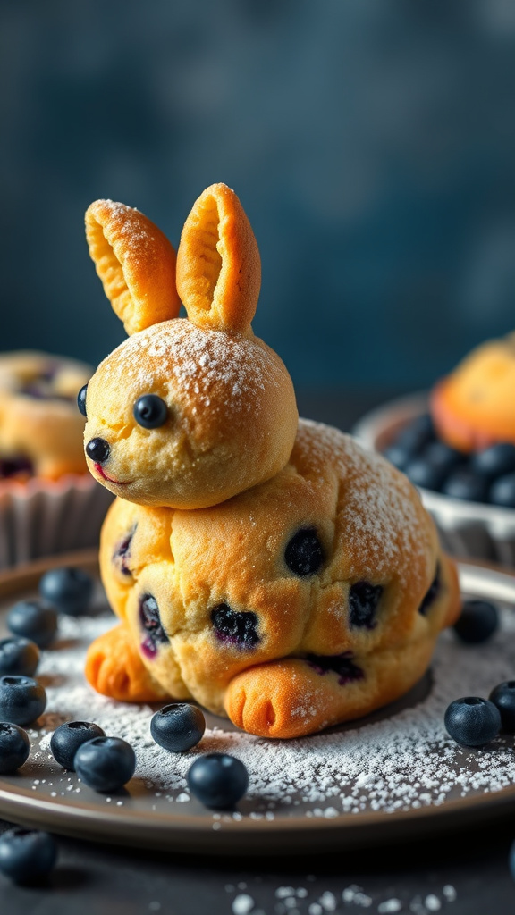 20. Blueberry Bunny Muffin Cake