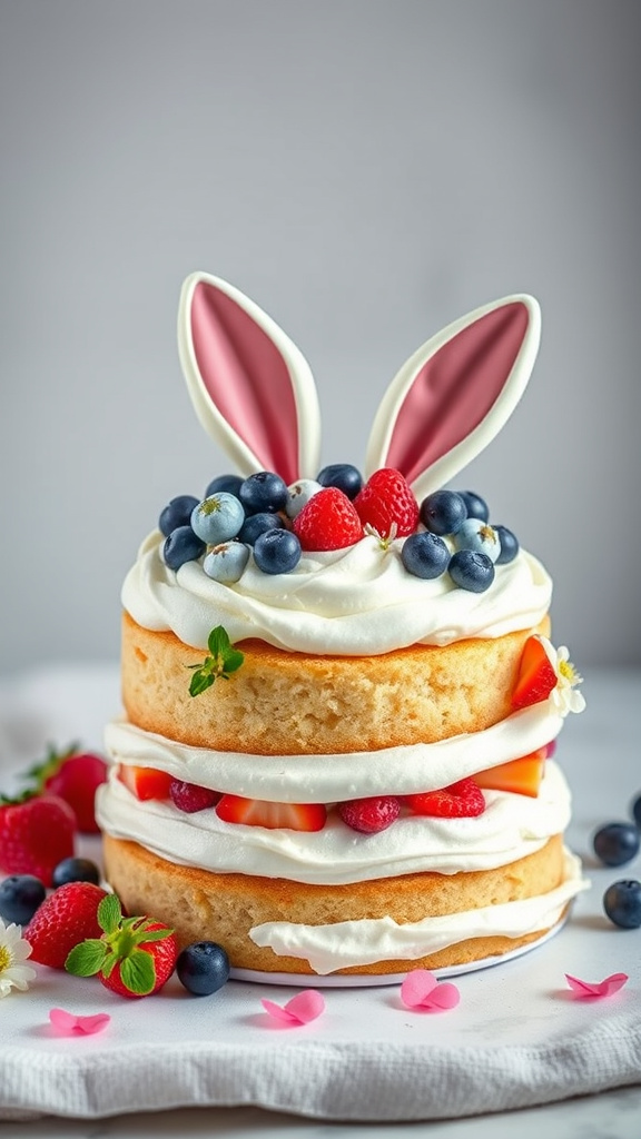 7. Bunny Berry Blossom Cake