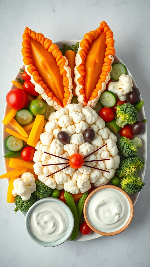 5. Bunny-Shaped Veggie Platter