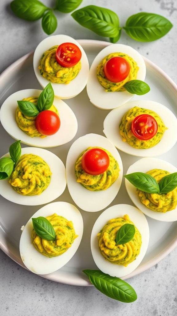 10. Pesto Easter Deviled Eggs