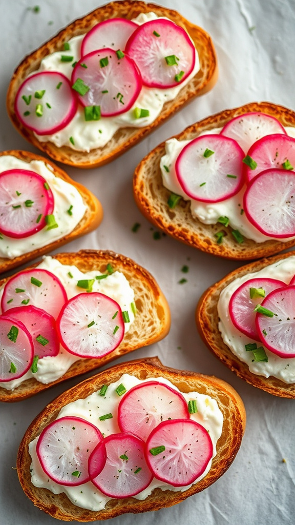 14. Radish and Herb Tartines