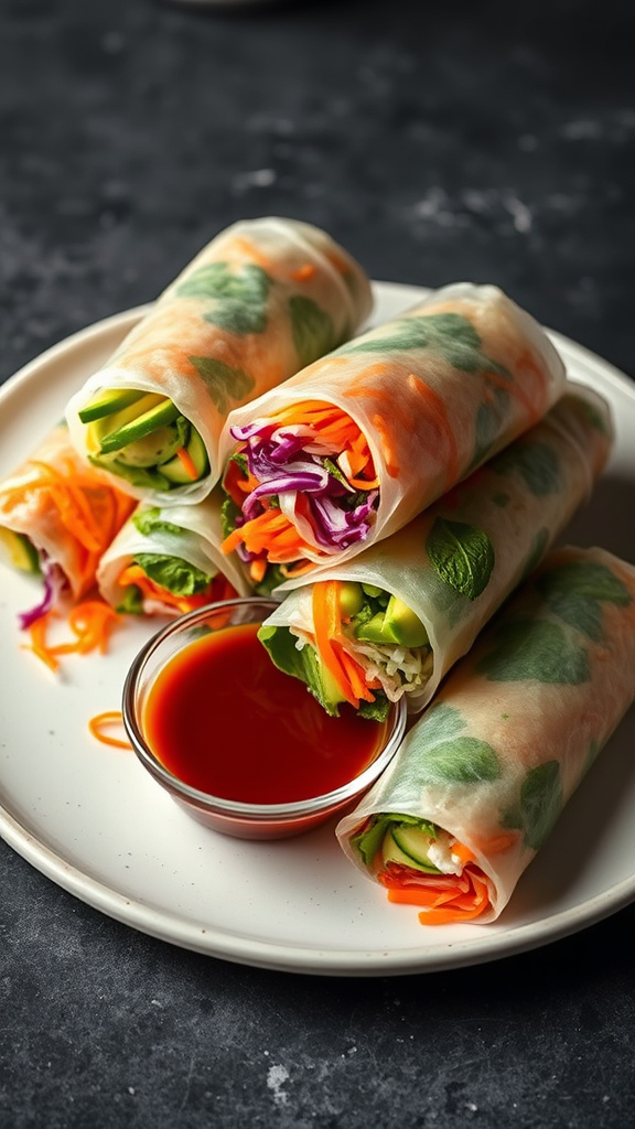 21. Fresh Spring Rolls with Dip