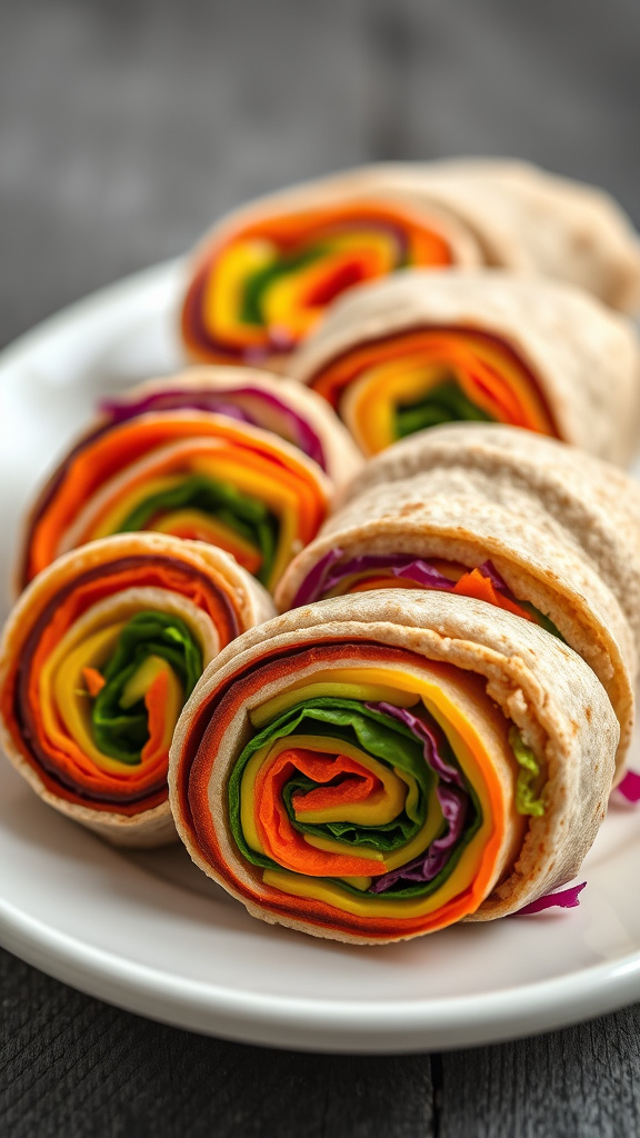 9. Rainbow Veggie Pinwheels