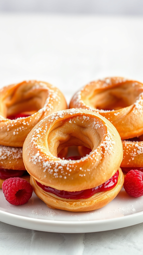 9. Raspberry Cream Cinnamon Rings