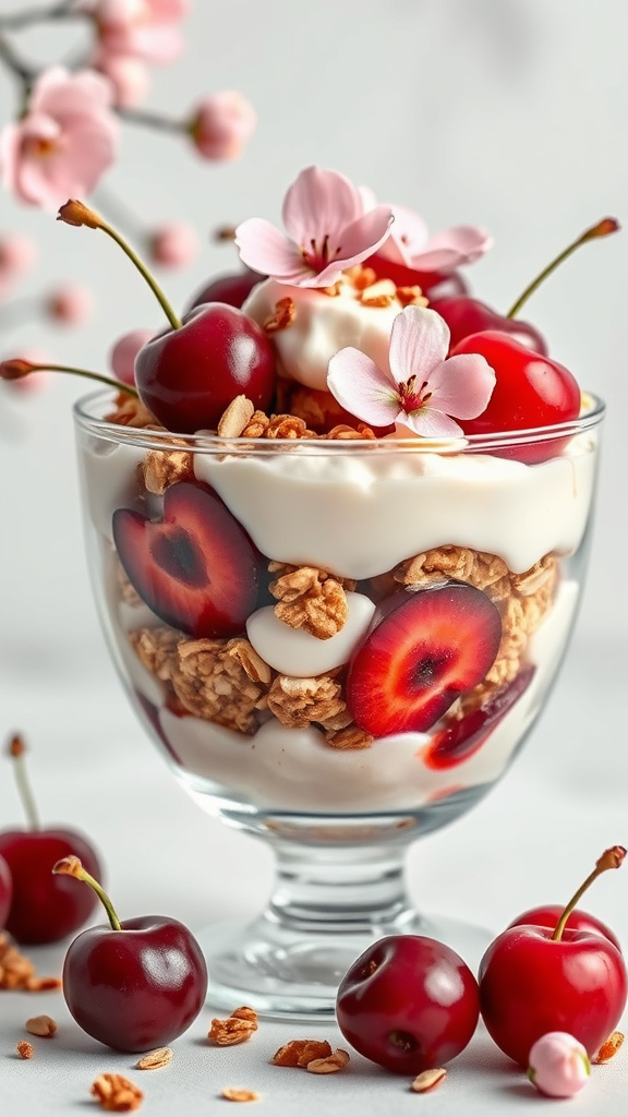 19. Cherry Blossom Parfait Bowl