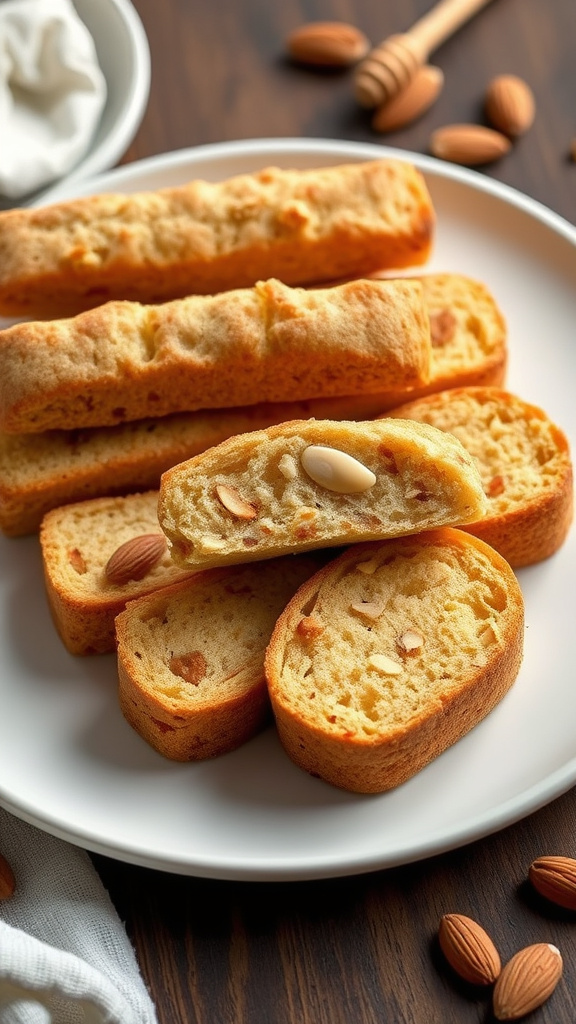 16. Honey Almond Biscotti Joys