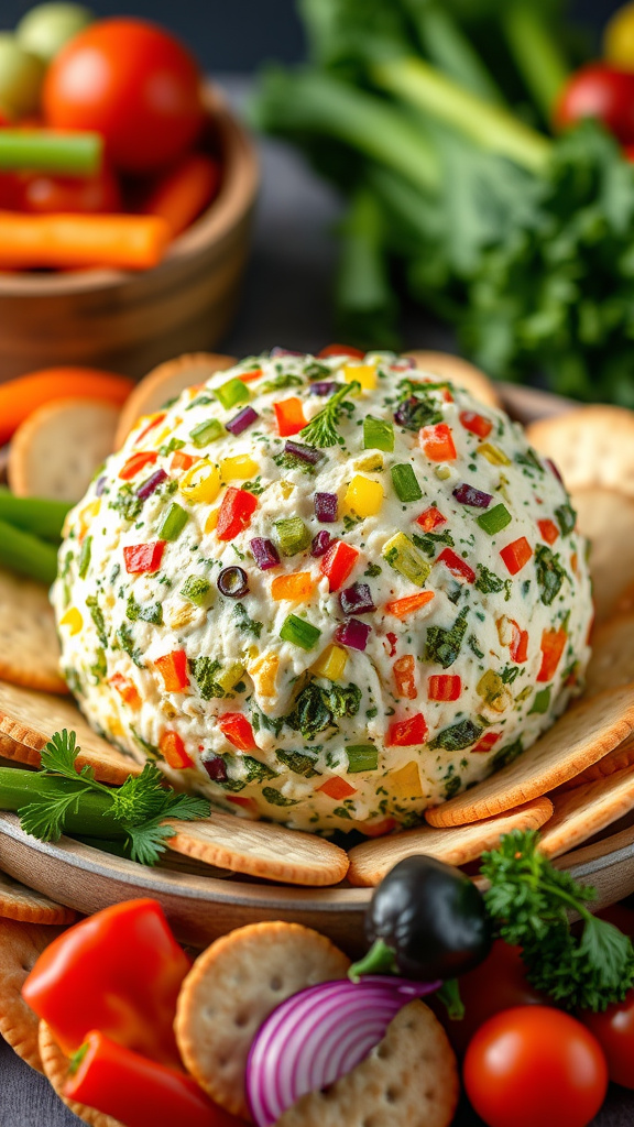 9. Rainbow Veggie Patch Cheese Ball