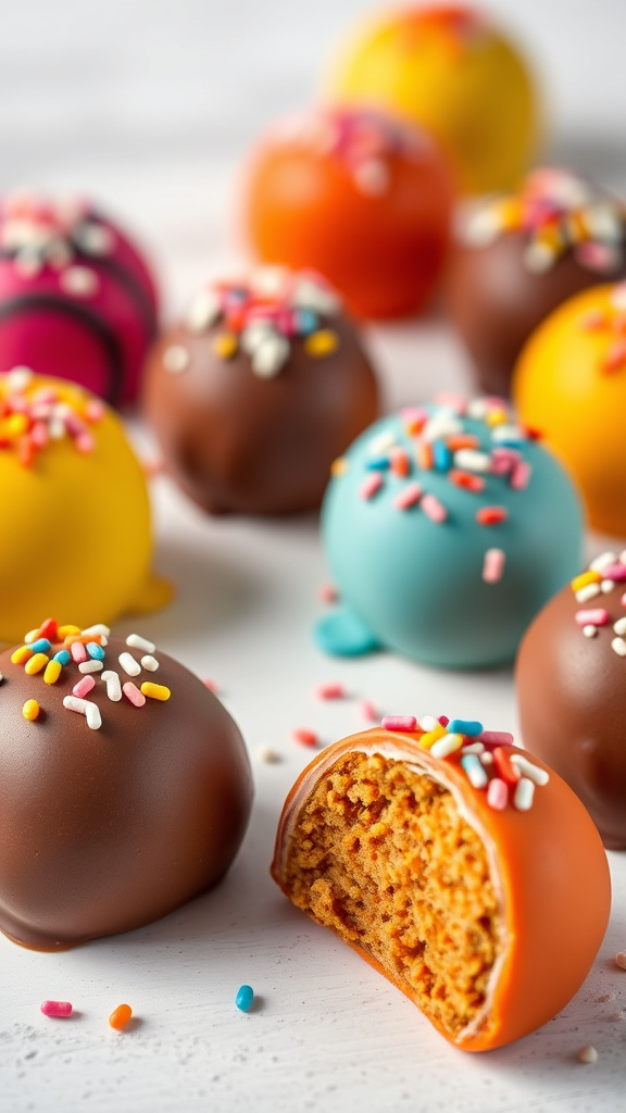 10. Rainbow Carrot Cake Truffles