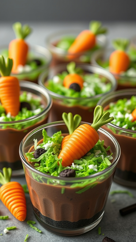 12. Carrot Garden Pudding Cups