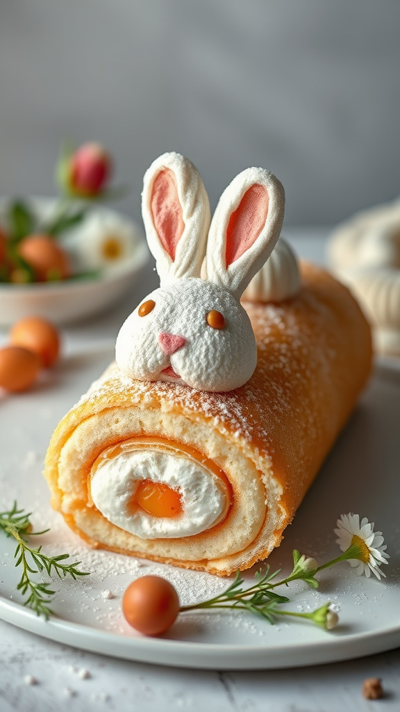 16. Apricot Bunny Roll Cake