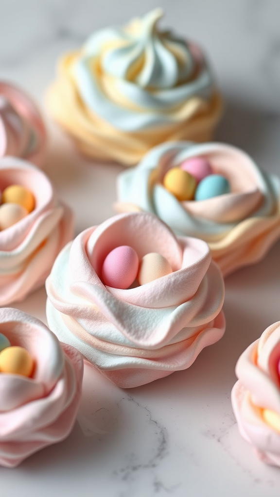 6. Pastel Meringue Nests