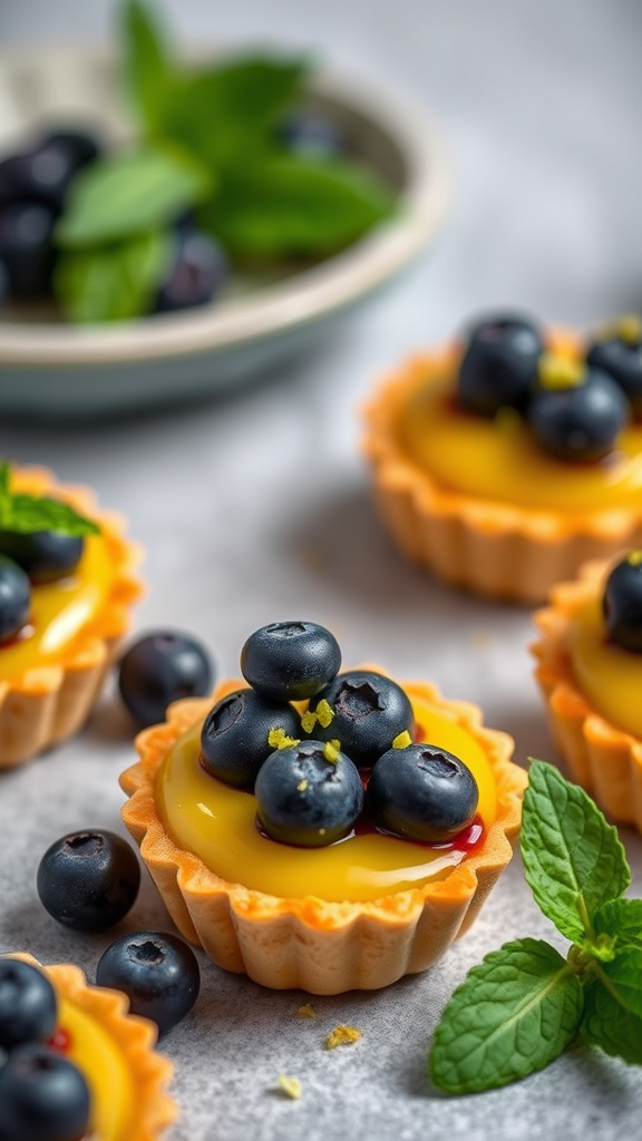 23. Lemon Blueberry Mini Tarts