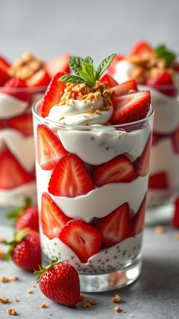 15. Strawberry Chia Parfait Cups