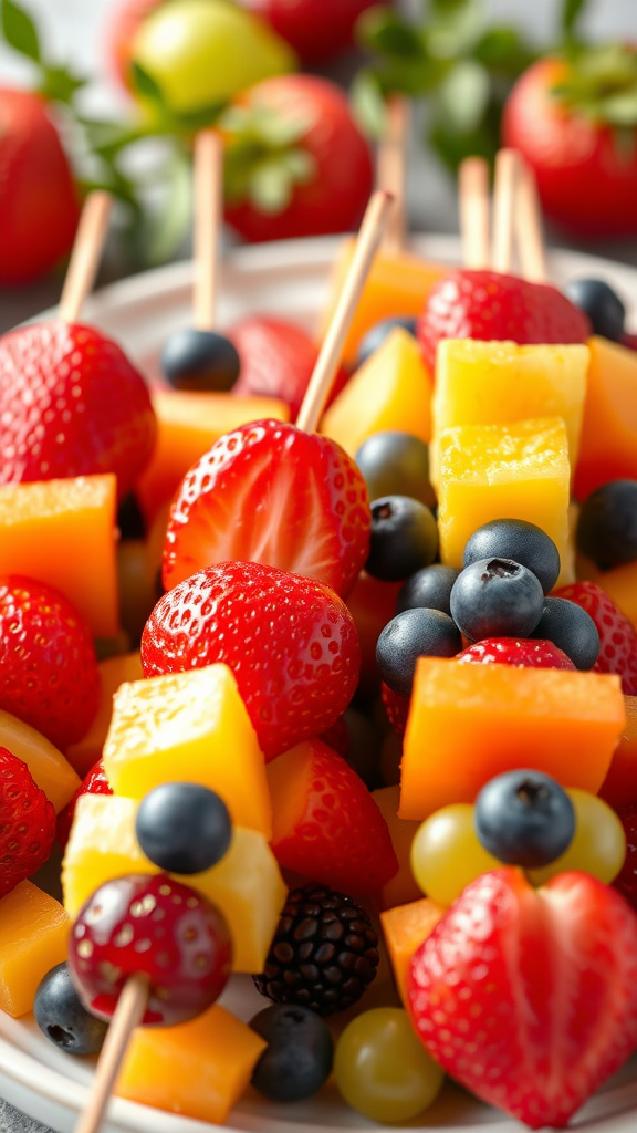 17. Rainbow Easter Strawberry Skewers