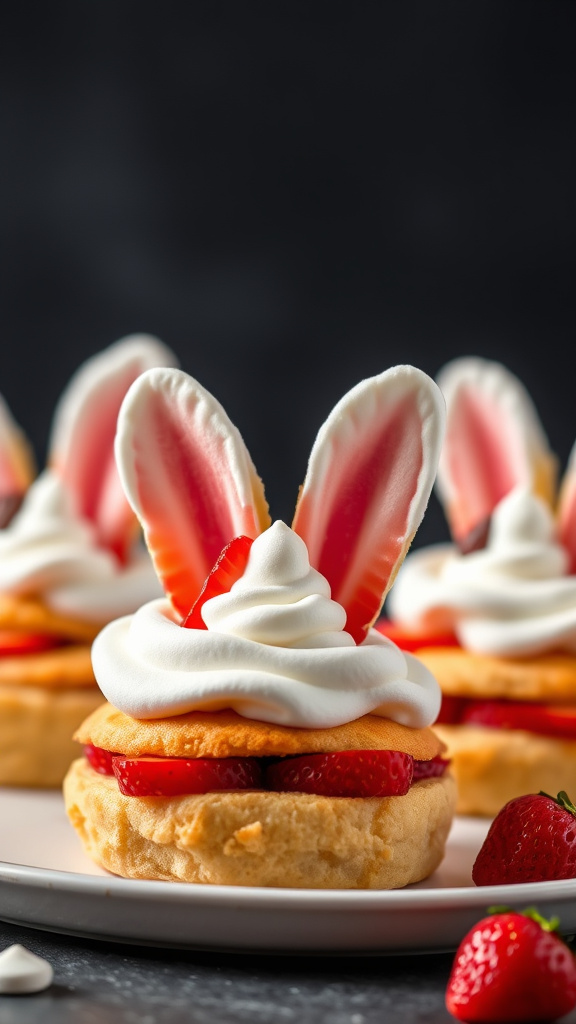 3. Bunny Ear Strawberry Shortcakes