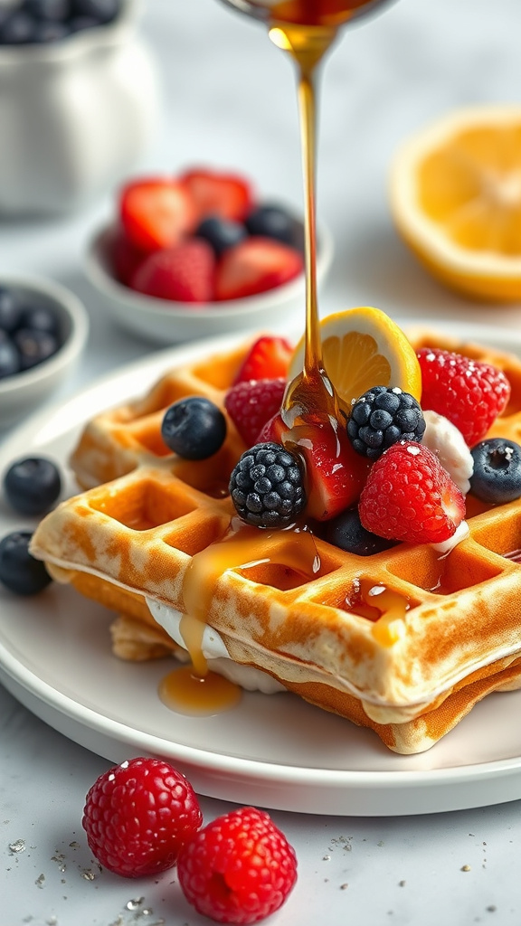 3. Lemon Ricotta Waffles with Berries