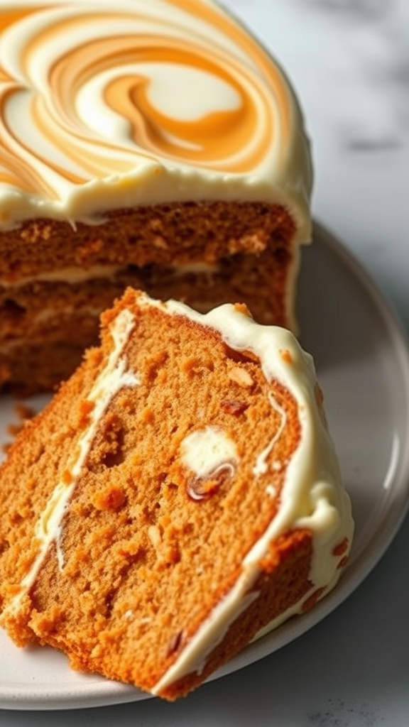 12. Cream Cheese Swirled Carrot Cake