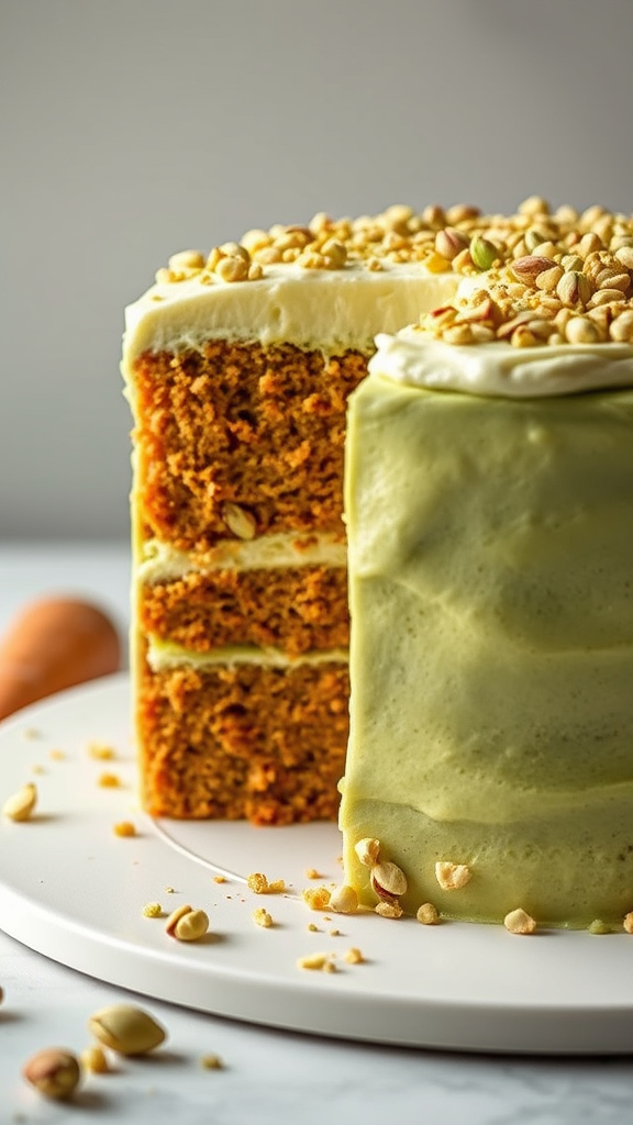 17. Pistachio-Matcha Carrot Cake Fusion